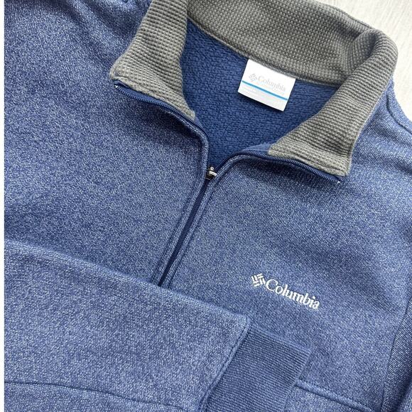 Columbia Other - Columbia Men's Blue Pullover 1/4 zip Cotton Sweater Sweatshirt Kangaroo Pocket M